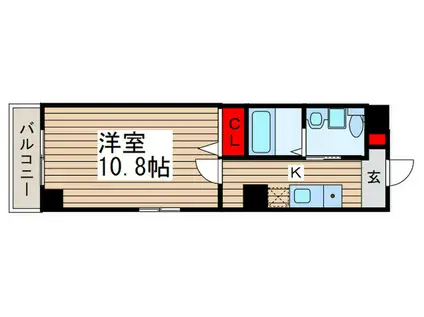 グランドゥール越谷(1K/8階)の間取り写真