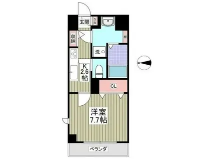 ルミエール岸町(1K/5階)の間取り写真