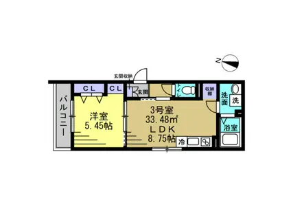 H1蘇我(1LDK/1階)の間取り写真
