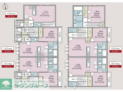 オルキデ蘆花公園五番館(1LDK/2階)の間取り写真