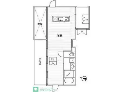 GRANDUO代々木2(ワンルーム/3階)の間取り写真