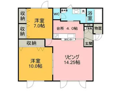 アルファVI(2LDK/2階)の間取り写真