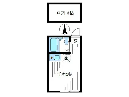 ライフピアミディ(ワンルーム/2階)の間取り写真