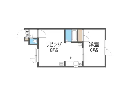 フィオーレB(1LDK/1階)の間取り写真