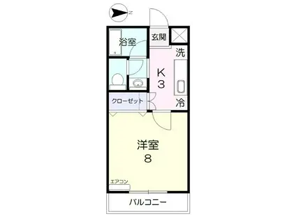 コーポ半田5(1K/2階)の間取り写真