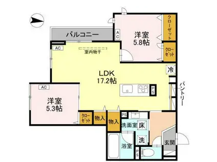 ドエル25(2LDK/3階)の間取り写真