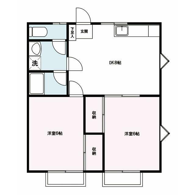 一の崎ハウス(2DK/2階)の間取り写真