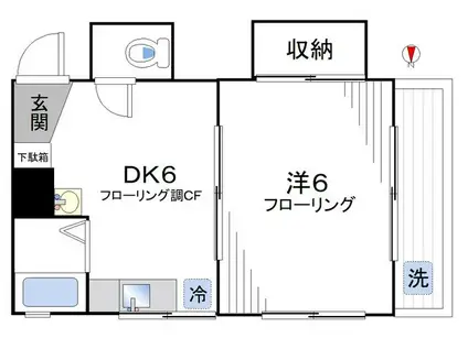 吉野ハイム(1DK/5階)の間取り写真