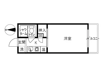 プチグレイス野々市(1K/2階)の間取り写真