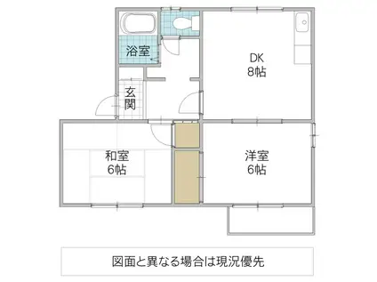 サバーブB(2DK/1階)の間取り写真