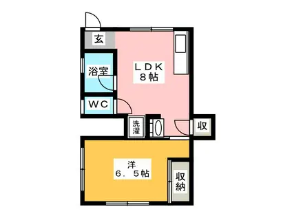 吉川ハイツ(1LDK/1階)の間取り写真