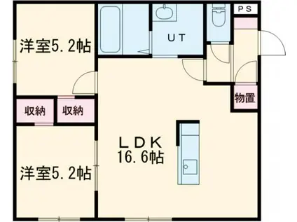 MARESSE SUMICLO(2LDK/2階)の間取り写真