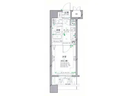 パレステュディオ渋谷ウエスト(1K/14階)の間取り写真