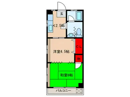 金友マンション(2K/2階)の間取り写真