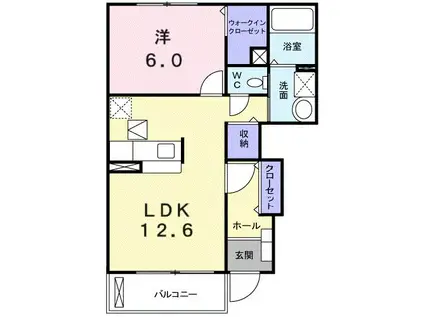 ファスタージュIII(1LDK/1階)の間取り写真