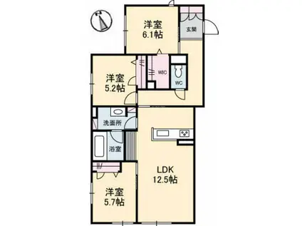 イースト SIDE OMACHI(3LDK/1階)の間取り写真
