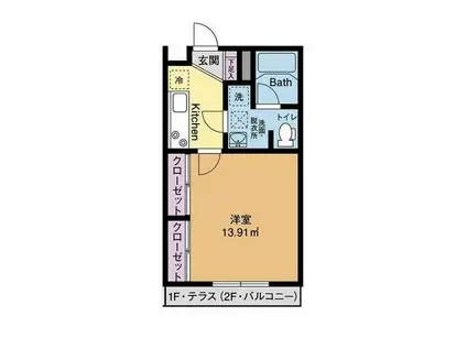 プリマヴェーラ相模台(1K/2階)の間取り写真