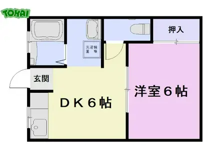 近鉄山田線 松阪駅 徒歩26分 2階建 築43年(1DK/2階)の間取り写真