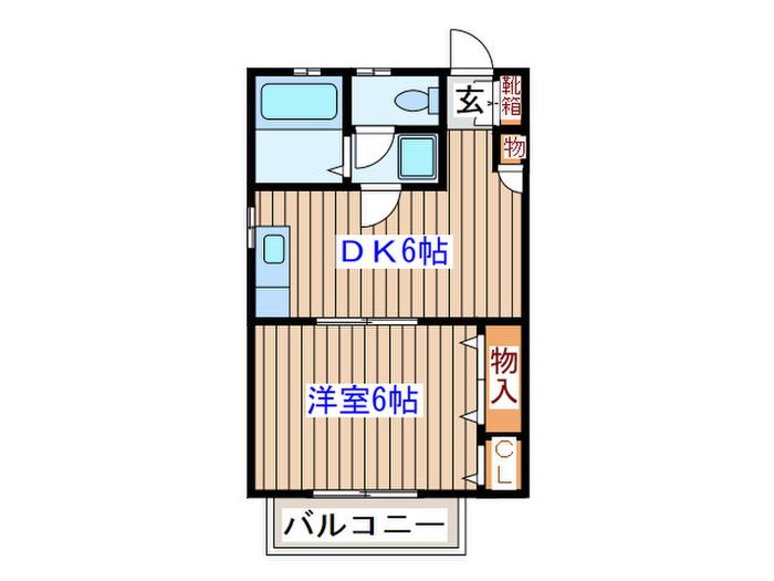 サンハイツミキ(1DK/1階)の間取り写真