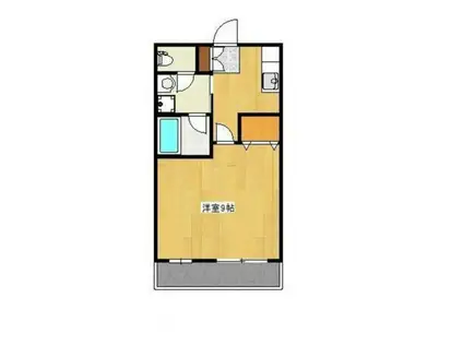 アルファー中島(1K/1階)の間取り写真