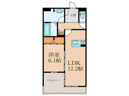 リシェス祇園(1LDK/1階)の間取り写真