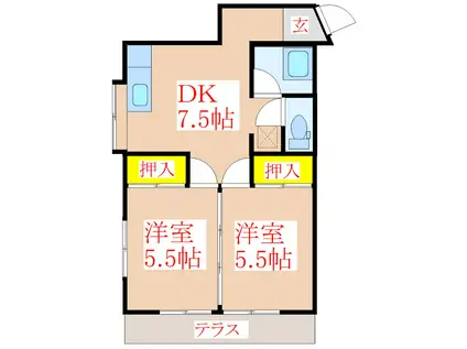 コーポ幸和(2DK/1階)の間取り写真