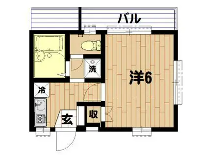 リバティー白楽(1K/2階)の間取り写真