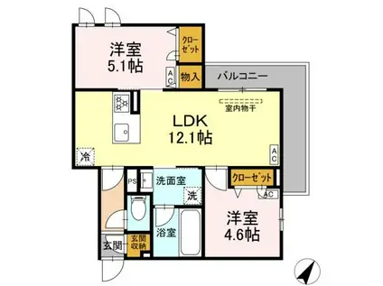 セレスティア細田A(2LDK/2階)の間取り写真