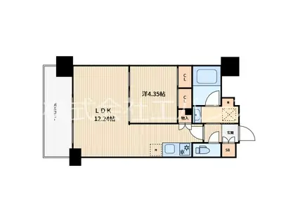 プレジオ川口ASIAN(1LDK/3階)の間取り写真