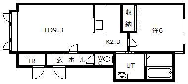 プランドールホクモン(1LDK/1階)の間取り写真