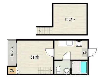 MARRY住吉(1K/2階)の間取り写真