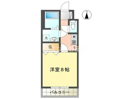 ドエル白土(1K/3階)の間取り写真