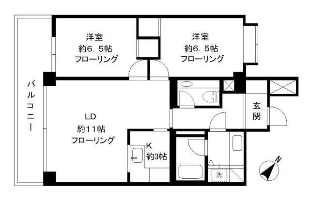 コリーヌ代官山(2LDK/3階)の間取り写真