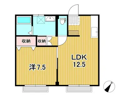 セントヒルズ泉(1LDK/2階)の間取り写真