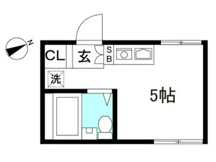 ピュアハウスI(ワンルーム/1階)の間取り写真