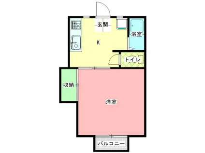 スズキハイツA棟(1K/1階)の間取り写真
