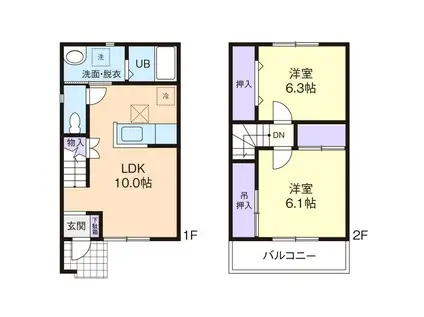 HEIGHTS KANAI (2LDK/1階)の間取り写真