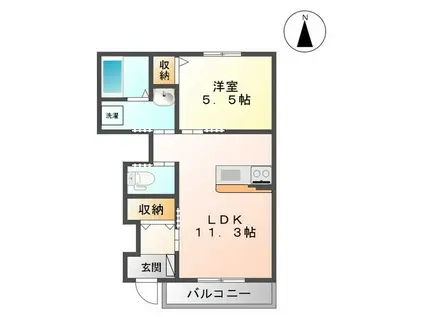 カームプレイス神前(1LDK/1階)の間取り写真