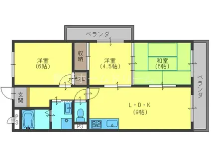 グランデール(3LDK/2階)の間取り写真