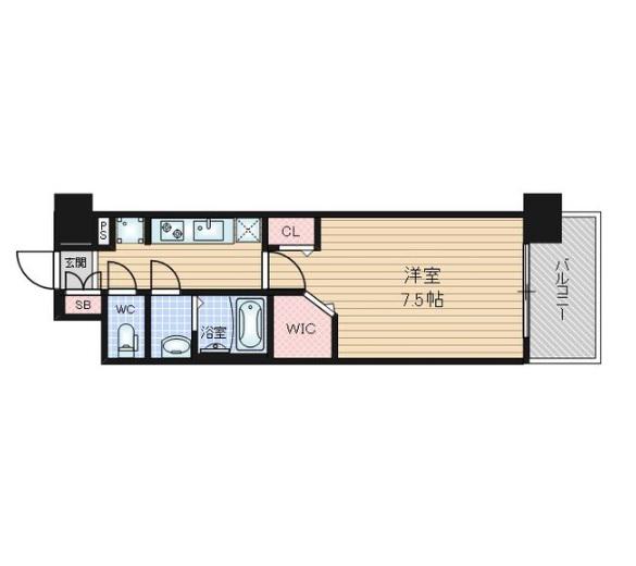 パルティール笠寺(1K/13階)の間取り写真