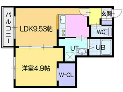 ARTE(1LDK/2階)の間取り写真