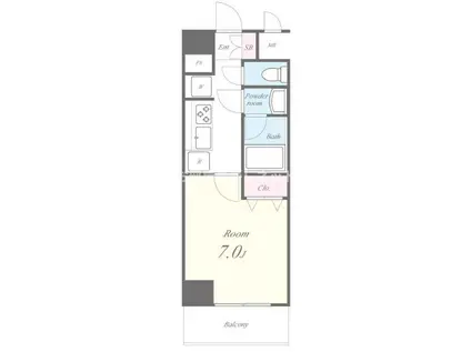 水神櫻郷レジデンス学生・社会人にオススメ初期費用(1K/4階)の間取り写真