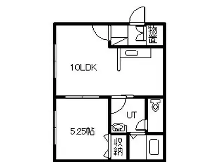 FUJITEC HOUSE(1LDK/2階)の間取り写真