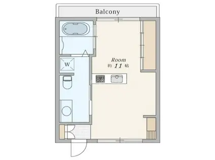 SQUARES(ワンルーム/1階)の間取り写真