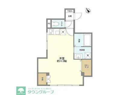 MAISON BLANCHE(ワンルーム/2階)の間取り写真