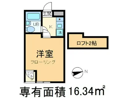 ライブコア赤羽(1K/3階)の間取り写真