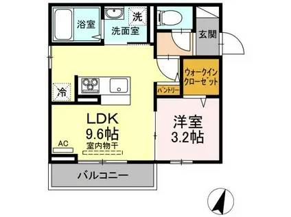 ベル・スラージュ(1LDK/3階)の間取り写真
