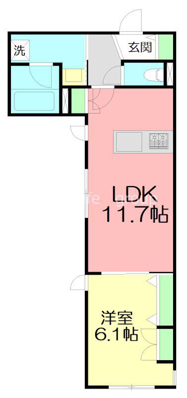 HOUOLI EBINA(1LDK/1階)の間取り写真