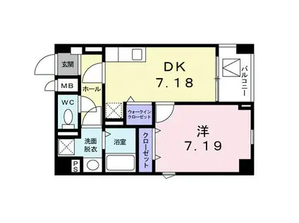 シャインツリー両国(1DK/4階)の間取り写真