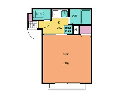ジュネスK(1K/1階)の間取り写真
